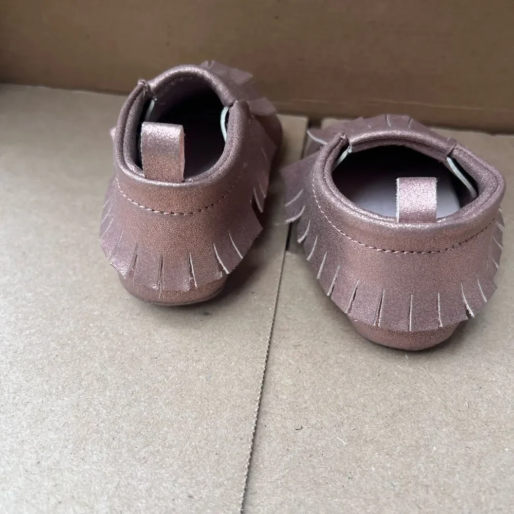 Pink Glitter Baby Moccasins size 9-12 months